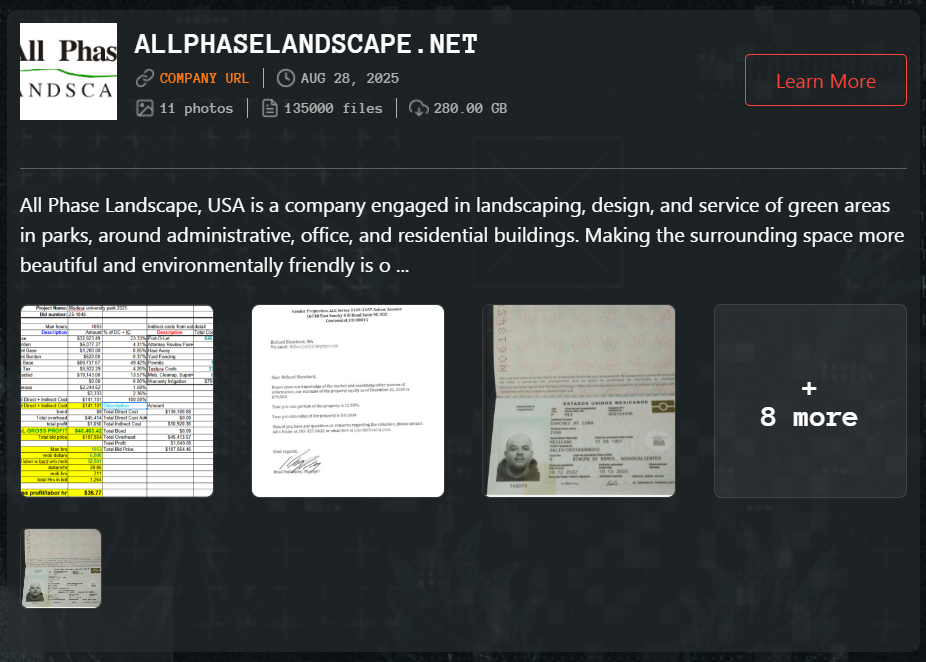 All Phase Landscape成为Qilin勒索软件的受害者