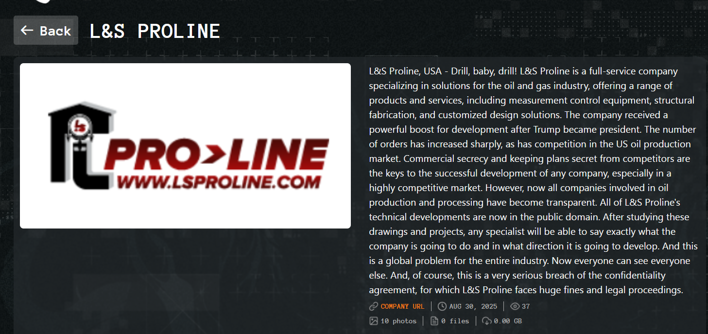 L&S Proline成为Qilin勒索软件的受害者