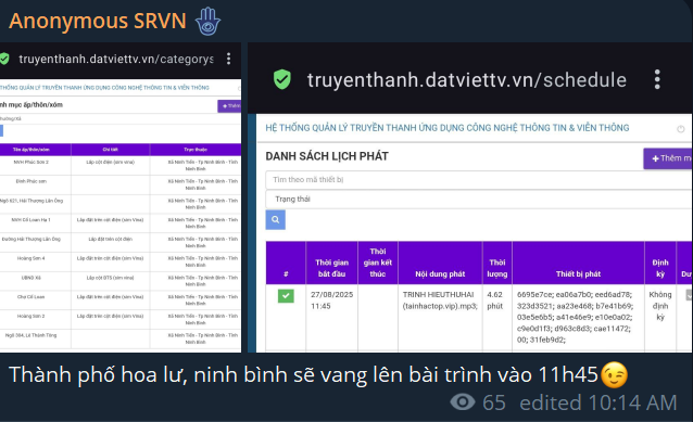涉嫌未经授权访问越南科学技术研究院Radio管理System