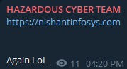 危险CYBER小组针对Nishant Infosys的网站