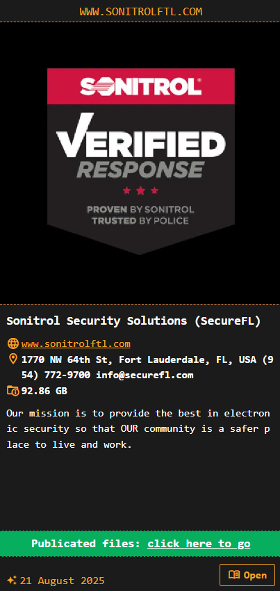 Sonitrol Security Solutions成为DragonForce勒索软件的受害者