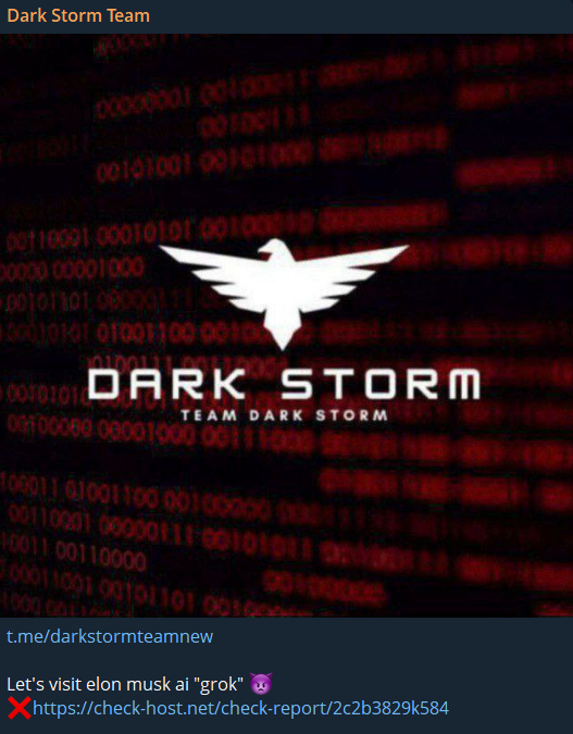 Dark Storm Team瞄准grock网站