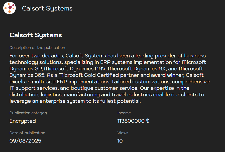 Calsoft Systems成为Sinobi勒索软件的受害者