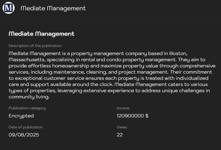 Mediate Management Company成为Sinobi勒索软件的受害者