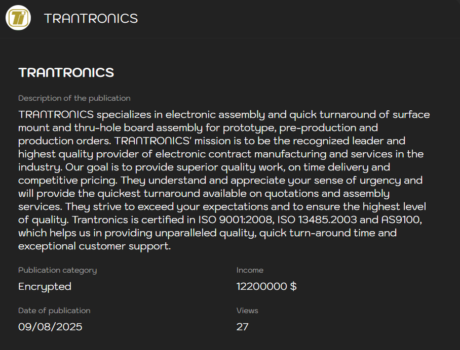 Trantronics和Inc.成为Sinobi勒索软件的受害者