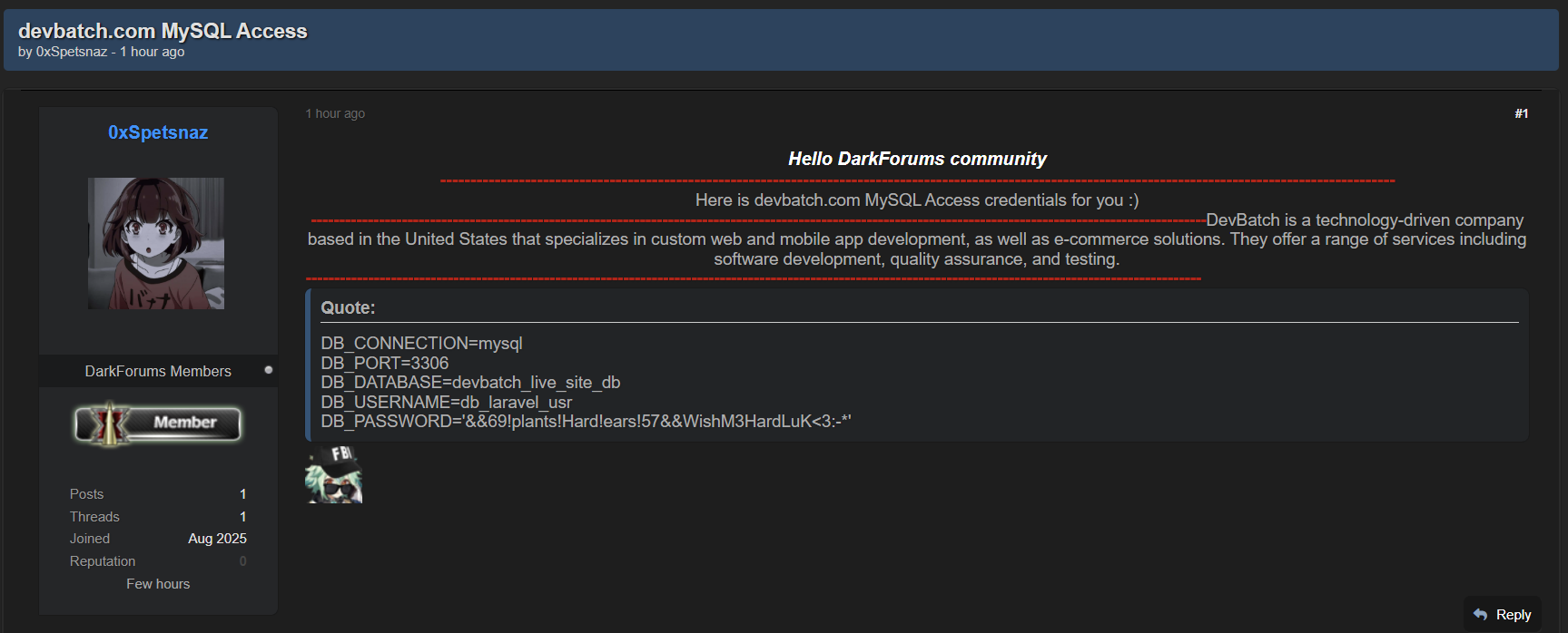 涉嫌泄露MySQL对DevBatch的访问