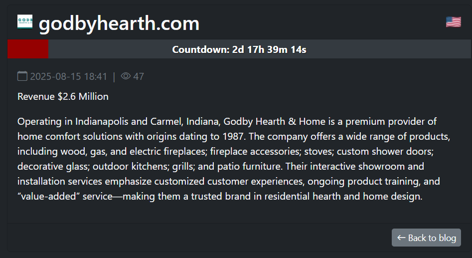 Godby Hearth&Home成为SAFEPAY勒索软件的受害者