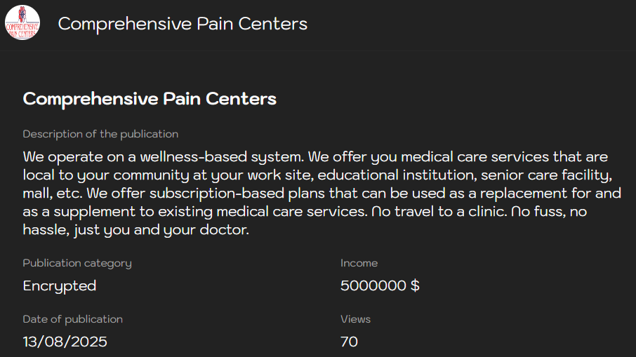 综合Pain中心成为Sinobi勒索软件的受害者
