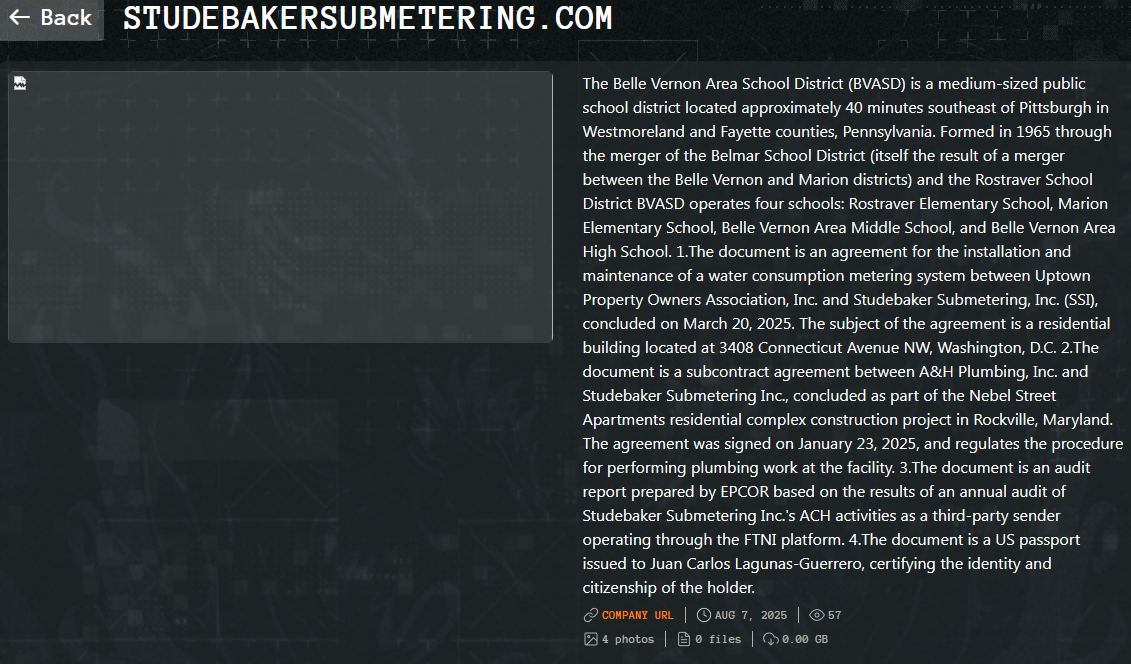 Studebaker Submetering Inc成为Qilin勒索软件的受害者