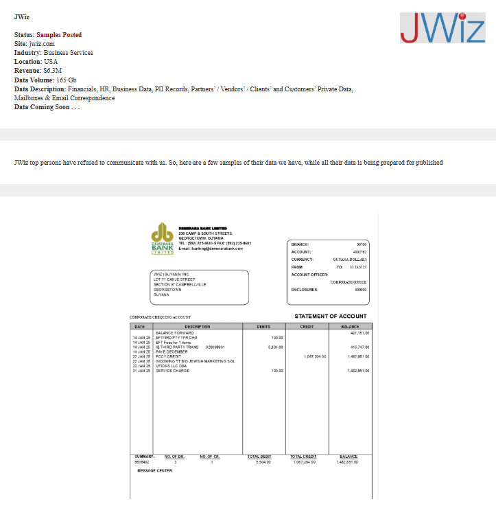 JWiz成为PEAR勒索软件的受害者