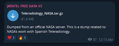 涉嫌泄漏NASA远程放射学数据