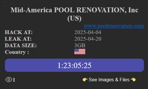 Mid-America Pool Renovation，Inc成为NightSpire勒索软件的受害者