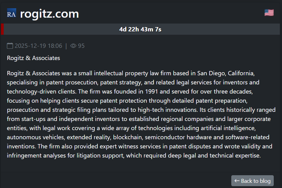 Rogitz&Associates将victim归咎于SAFEPAY勒索软件