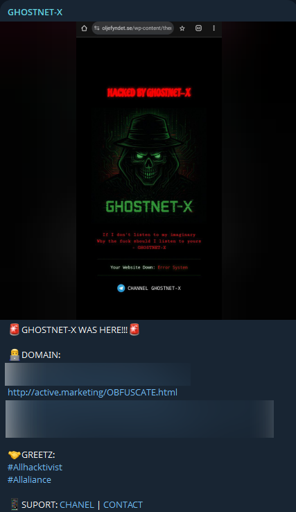 GHOSTNET-X针对活跃的互联网营销网站