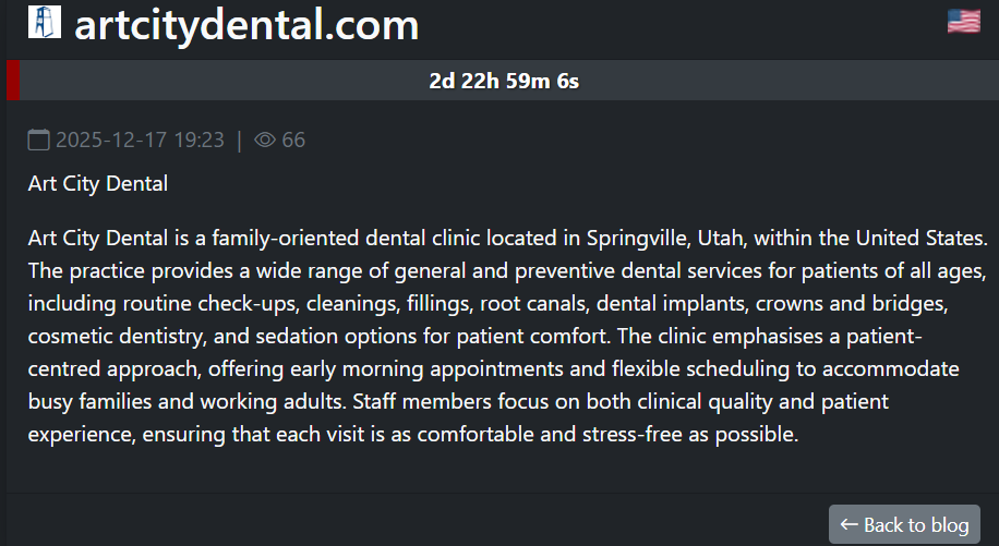 Art City Dental将victim交给SAFEPAY勒索软件