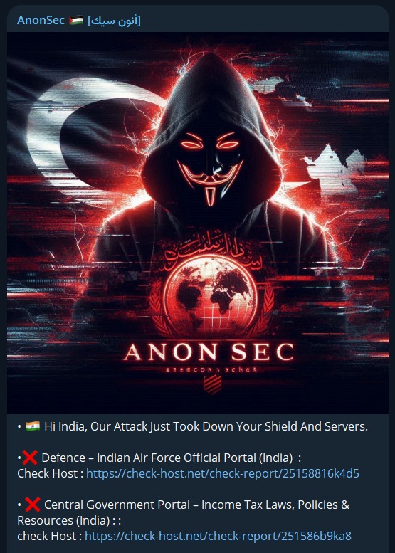 AnonSec瞄准印度所得税网站