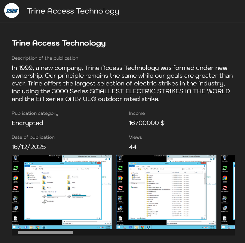 Trine Access Technology Inc.瀑布victim到Sinobi勒索软件