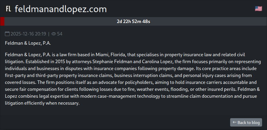 Feldman&Lopez律师事务所律师将victim归咎于SAFEPAY勒索软件