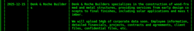 Denk&Roche Carpentry将victim降至akira勒索软件