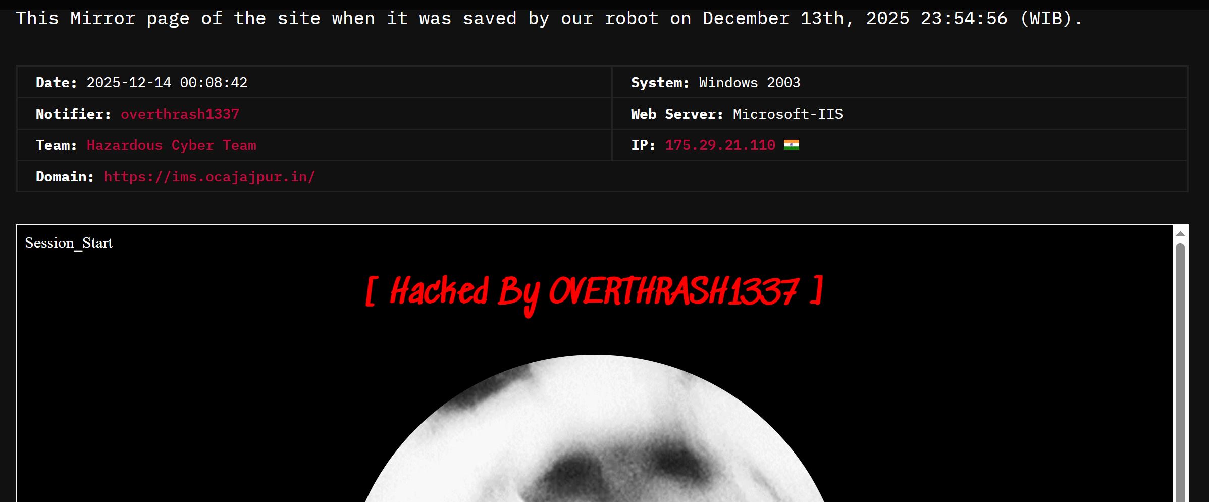 危险Cyber小组针对亚奥理事会计算机信息技术与管理研究所的网站