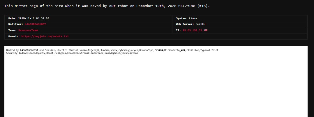 JavaneseTeam瞄准Heyjoin.us网站