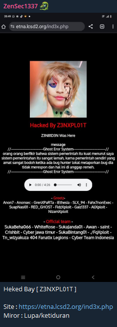 ZenSec1337针对埃特纳小学的网站