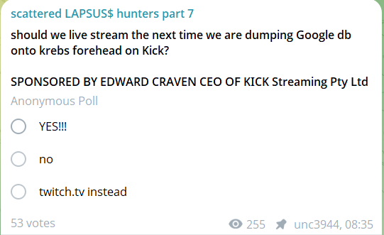 分散的LAPSUS$猎人7.0声称瞄准Twitch