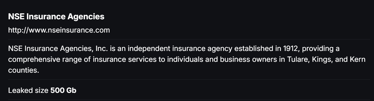 NSE Insurance机构，Inc.成为CHAOS勒索软件的受害者
