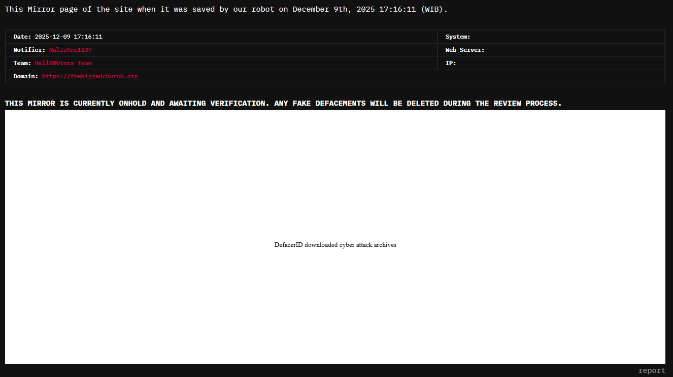 RulzzSec1337针对弗雷斯诺大Red教堂的网站