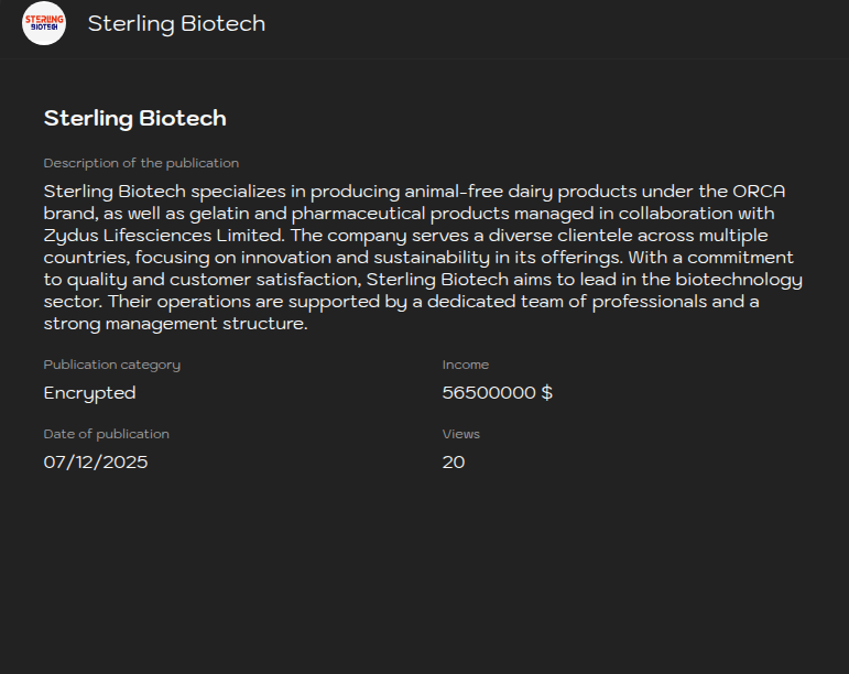 Sterling Biotech Limited成为Sinobi勒索软件的受害者