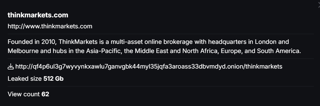 ThinkMarkets成为CHAOS勒索软件的受害者
