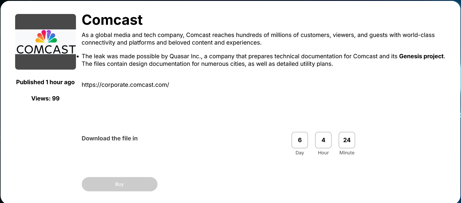 Comcast成为Space Bears勒索软件的受害者