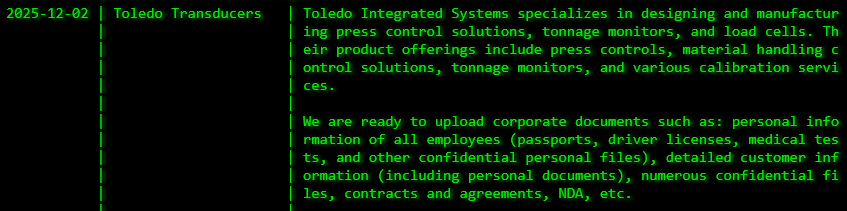 Toledo Integrated Systems成为Akira勒索软件的受害者