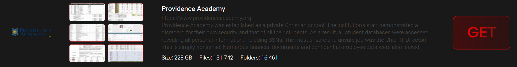 普罗维登斯学院成为INTERLOCK勒索软件的受害者