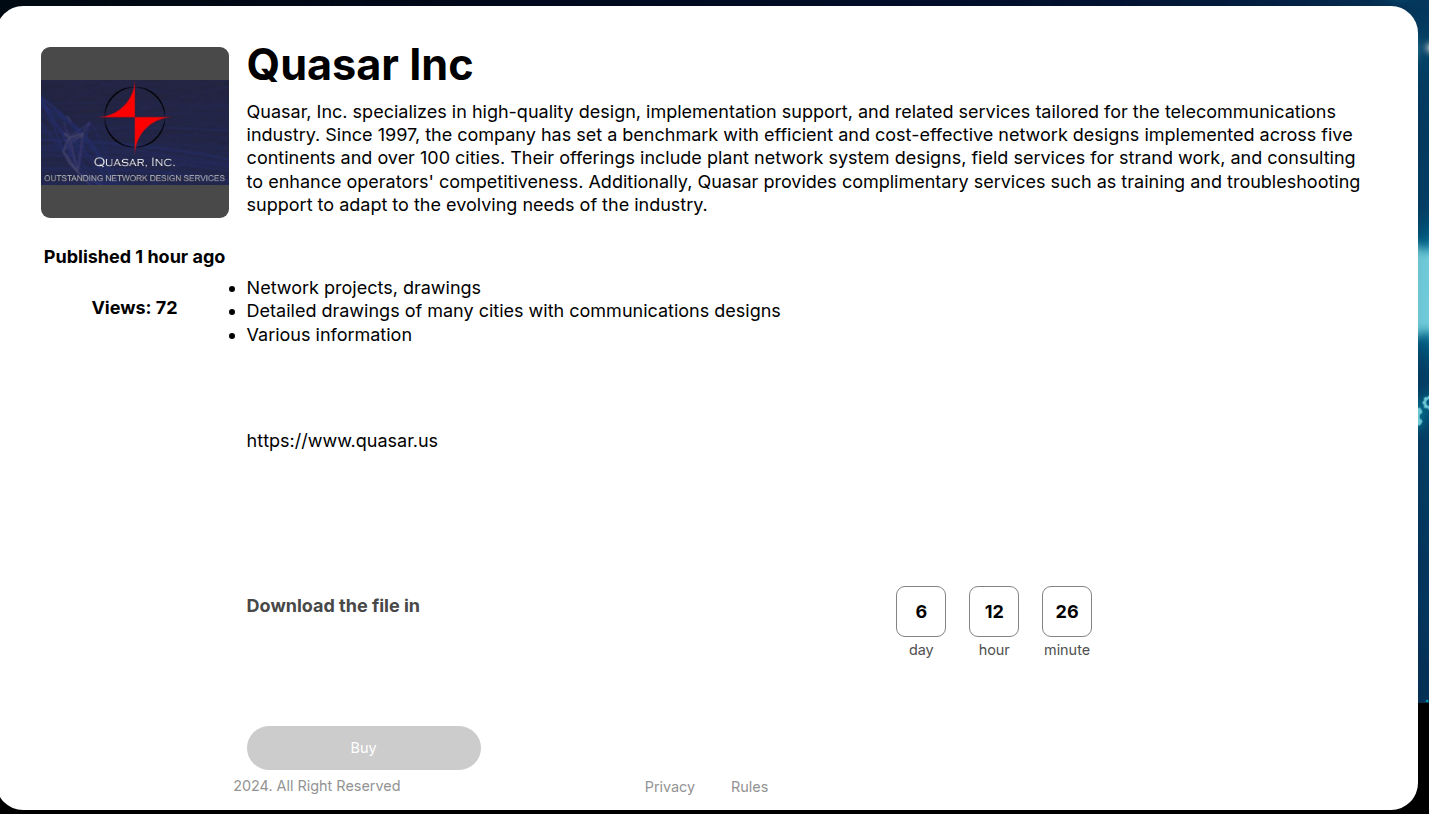Quasar公司成为Space Bears勒索软件的受害者