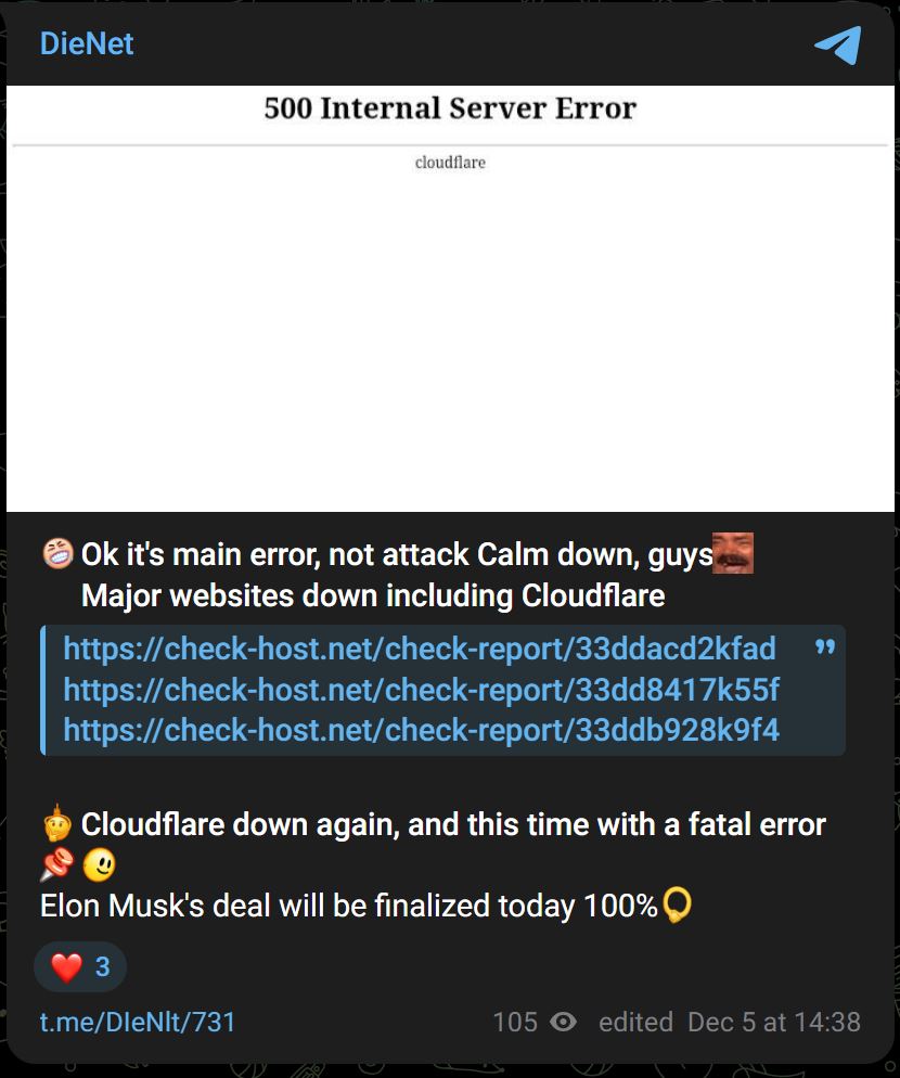 DieNet瞄准cloudflare的网站