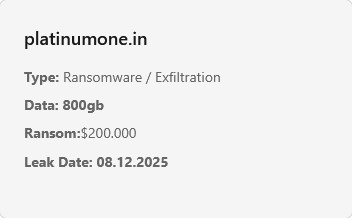 PlatinumOne Business Services Limited成为Benzona勒索软件的受害者
