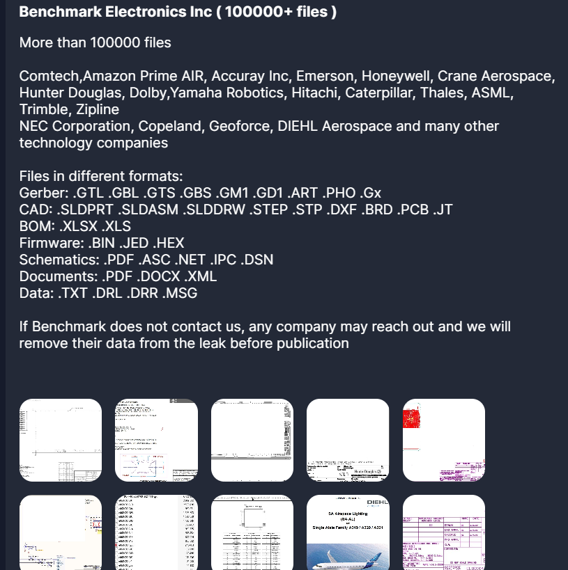 Benchmark成为Everest勒索软件的受害者