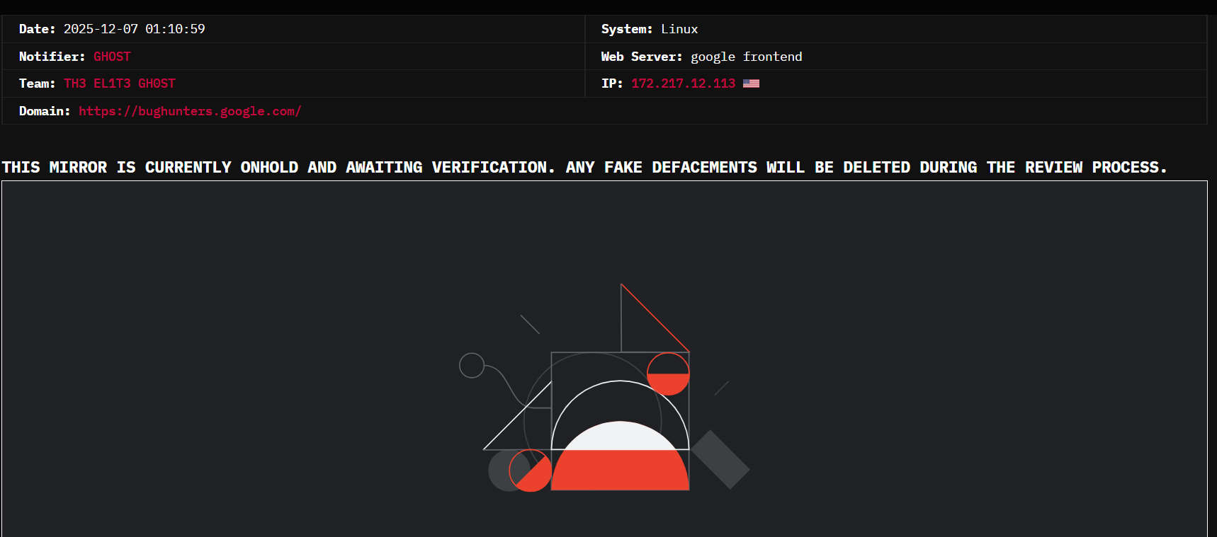 TH3 EL1T3 GHOST瞄准谷歌Bug猎人网站