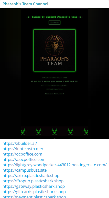 法老的团队频道针对xBuilder Lab Inc.网站