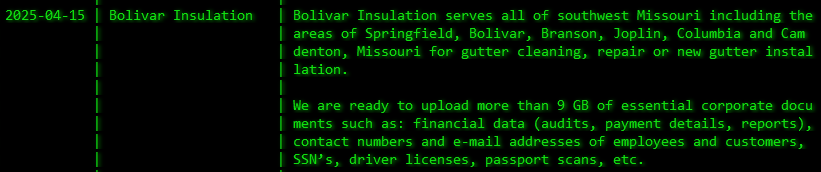 Bolivar Insulation成为Akira勒索软件的受害者