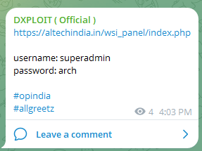 涉嫌泄露Altech India的登录权限