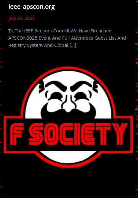 IEEE APSCON成为FSOCIETY的受害者|FLOCKER Ransomware group