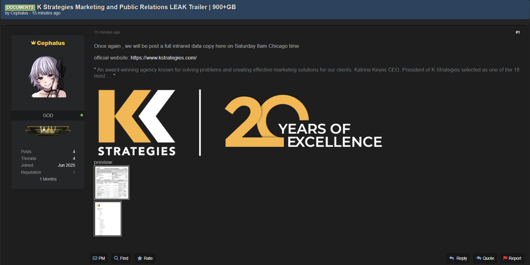 K Strategies Group LLC涉嫌数据泄露