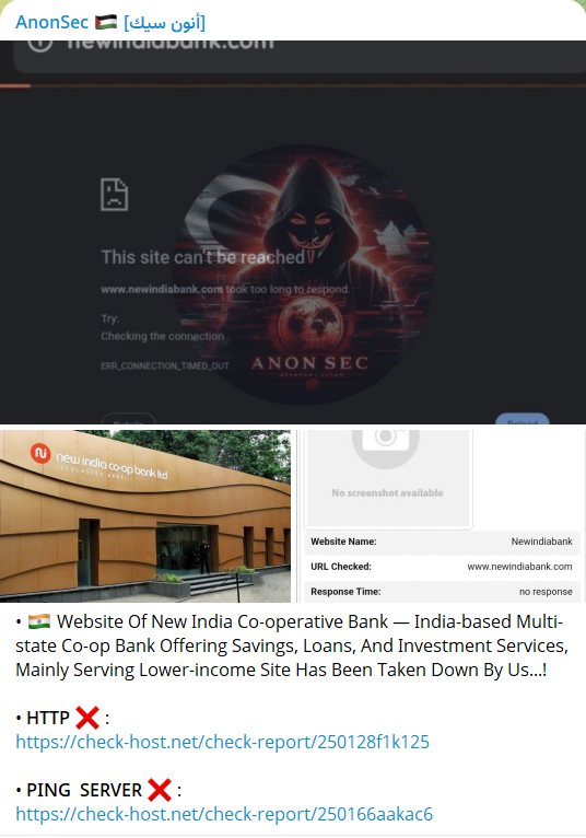 AnonSec瞄准newindiabank.com网站
