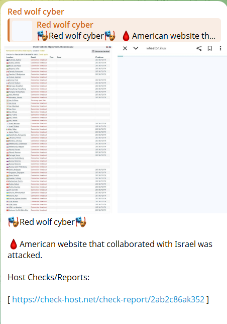 Red Wolf Cyber Team瞄准惠顿市网站