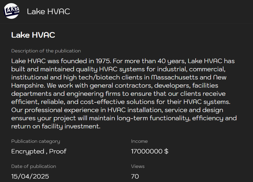 Lake HVAC成为LYNX勒索软件的受害者