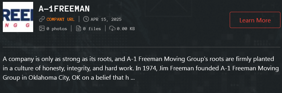 A-1 Freeman搬家集团成为Qilin勒索软件的受害者