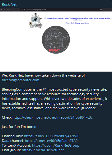RuskiNet瞄准哔哔声计算机网站