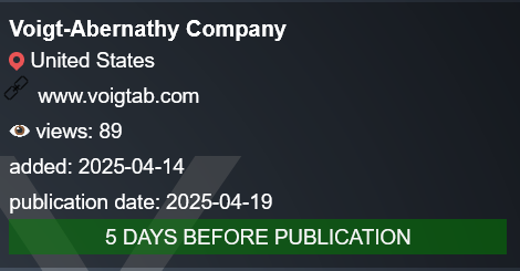 Voigt-Abernathy Company,Inc成为PLAY勒索软件的受害者